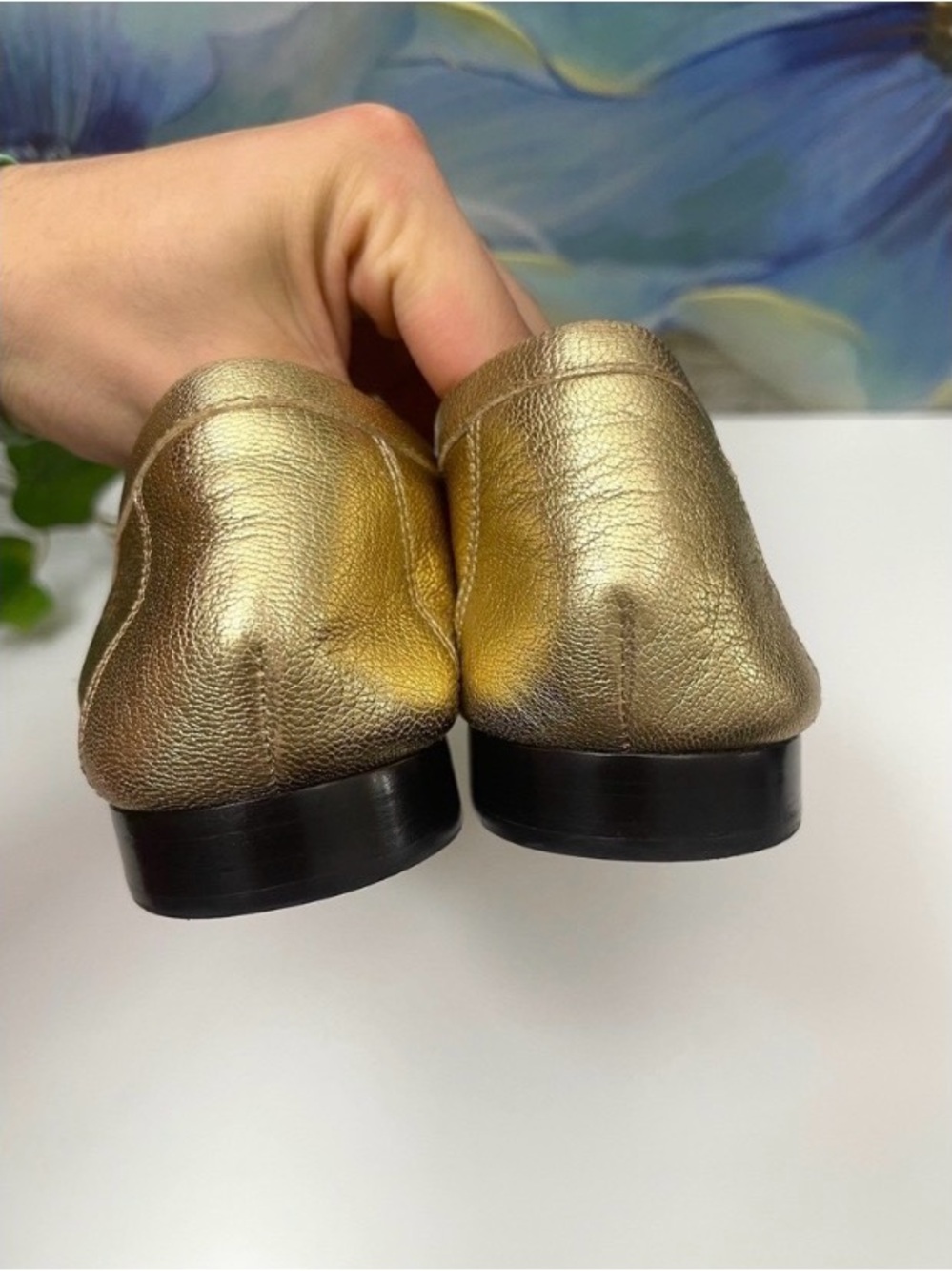 Veronica Beard Penny Loafer in Gold Size 8 - Picture 8 of 10